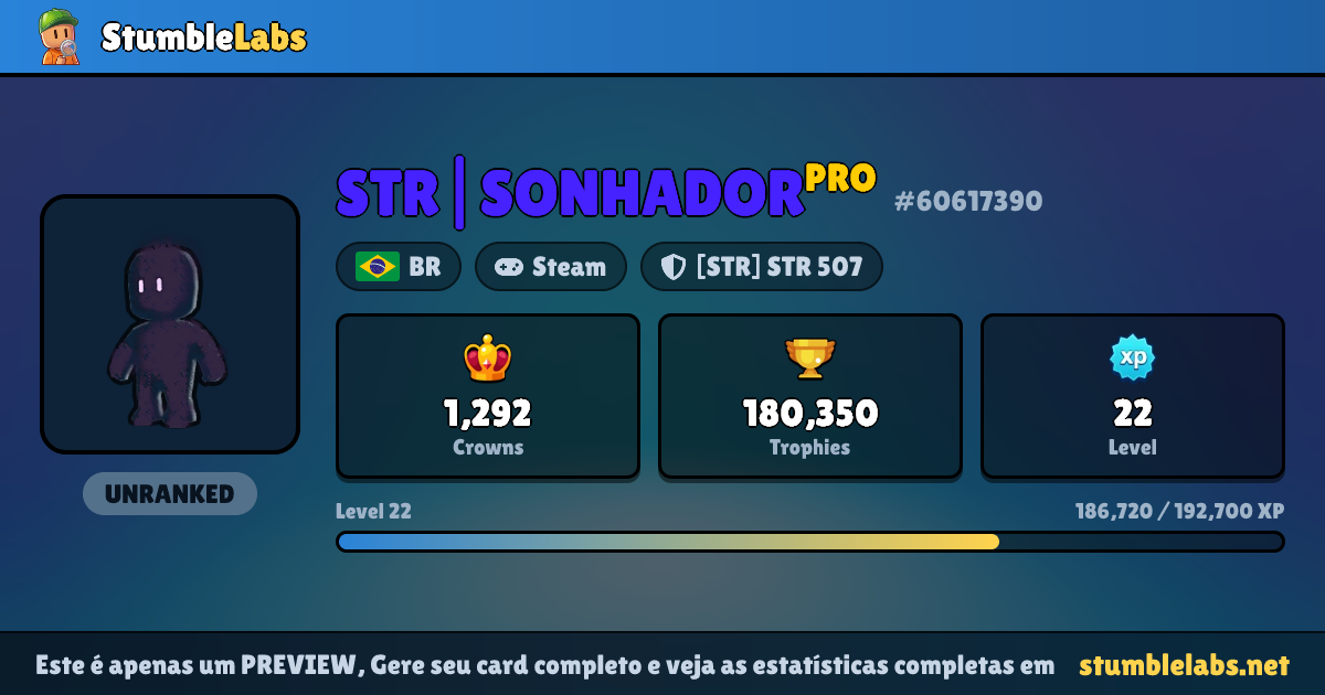 Str Update STR|SONHADORPRO — Stumble Guys Stats | Stumble Labs